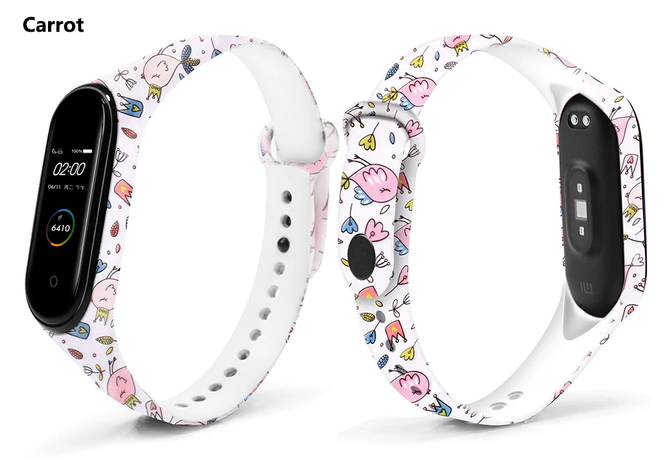 BOORUI новейший mi band 4 ремешок водонепроницаемый силиконовый ремень с цветами mi band 4 аксессуары сменный ремешок для xiaomi mi 4