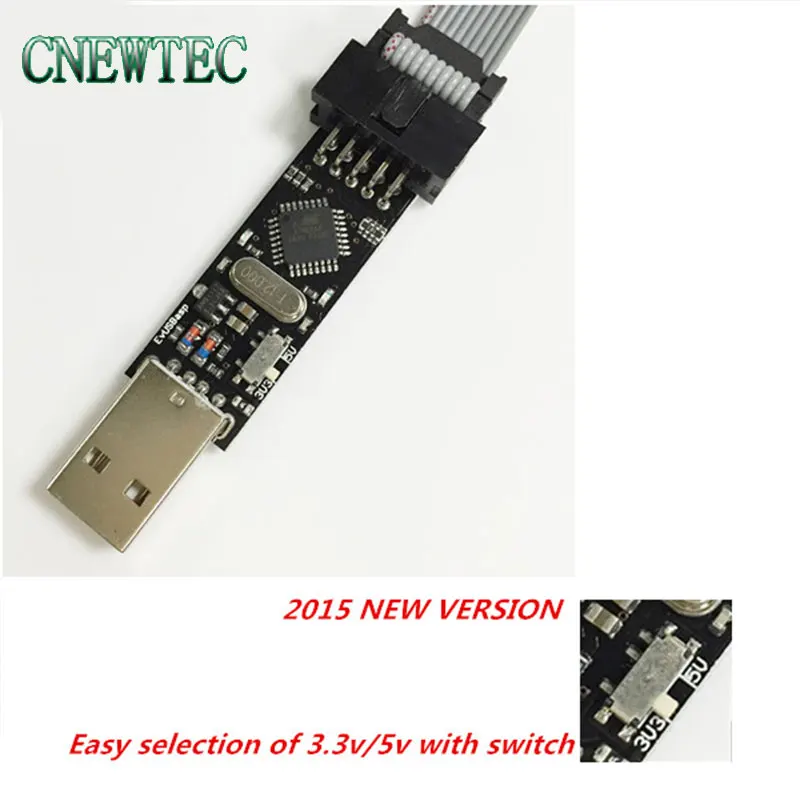 USB ISP программатор 3 В/5 В 1 шт. ATMEGA8 ATMEGA128 новый + 10 контактный провод поддержка Win7 64