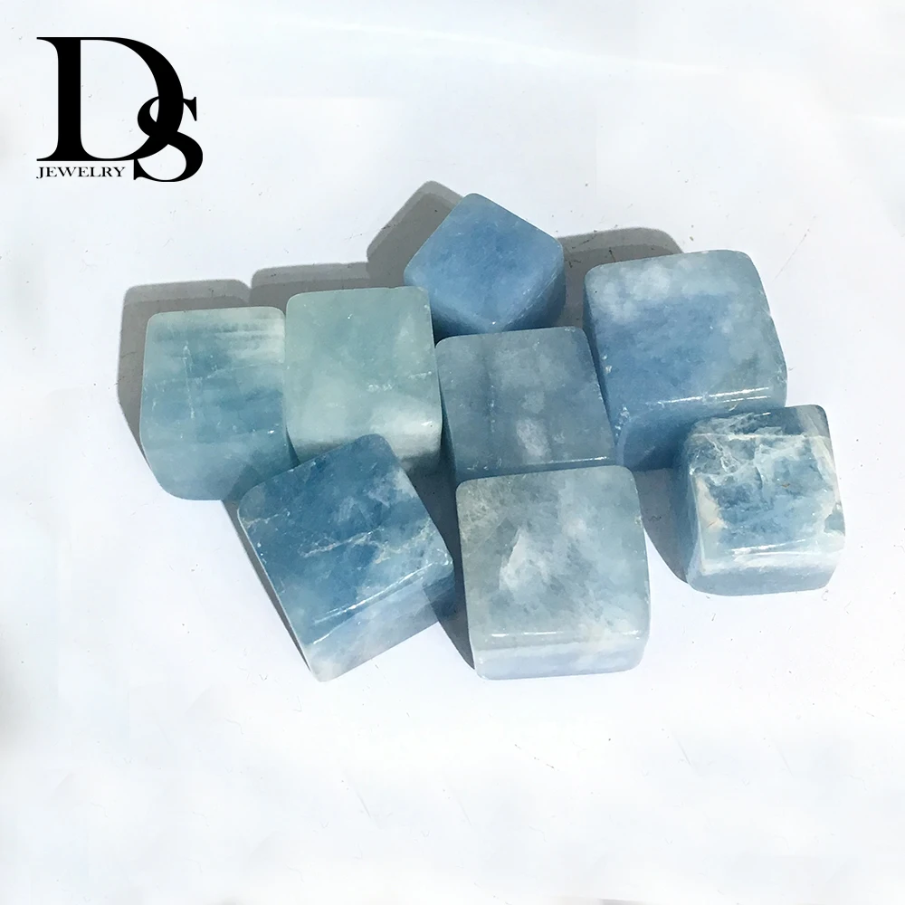 5 шт. натуральный синий аквамарин кубический камень кристаллический кварцевый
