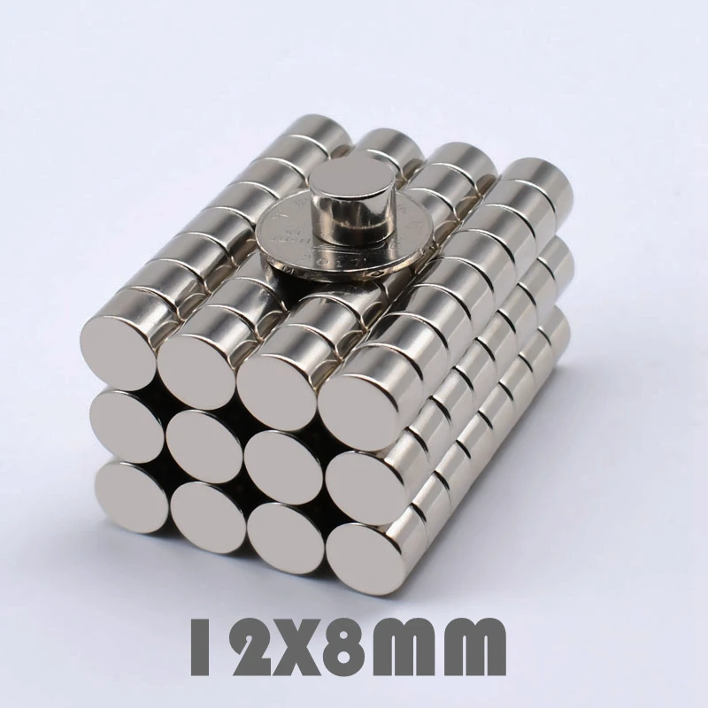 20/50/100 шт 12x8 мм неодимовый сильный магнит круглый N35 12*8 поисковый редкоземельных