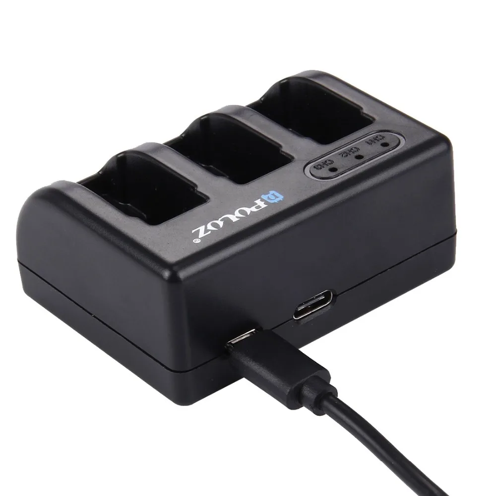 PULUZ GoPro аксессуары HERO5 AHDBT 501 зарядное устройство 3 портовое для HERO 5 Аксессуары экшн