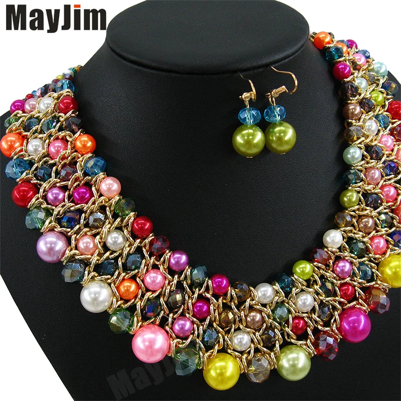 Заявление ожерелье 2017 мода ювелирные наборы Ручной Работы из бисера цепи большой