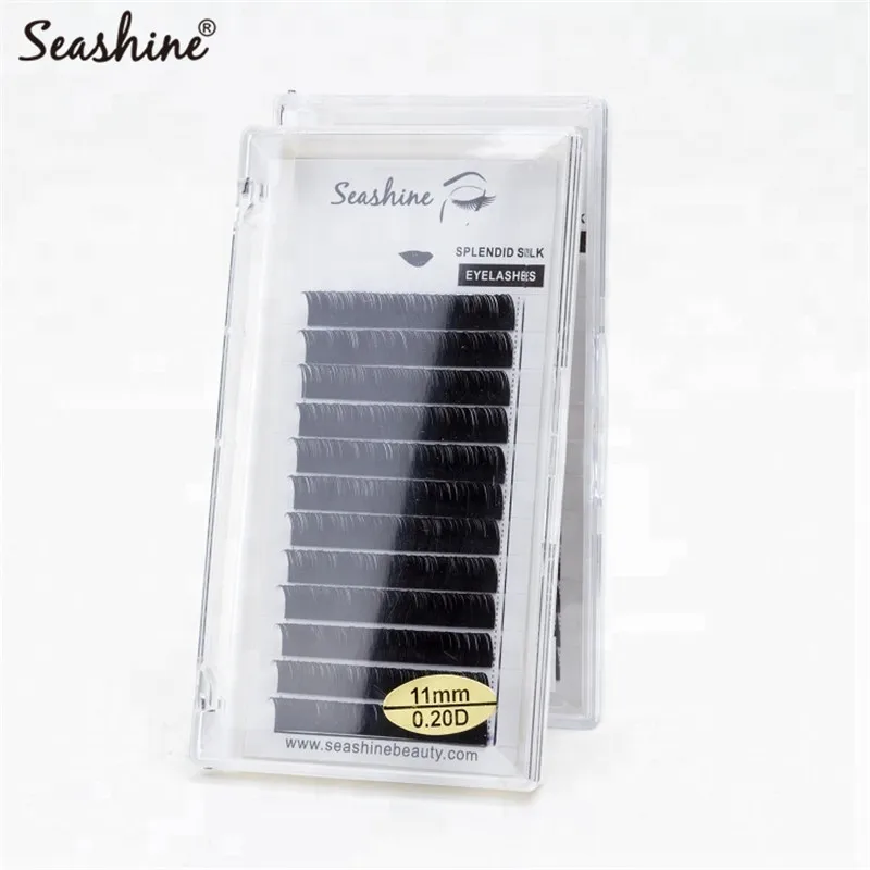 Ресницы Накладные Seashine синтетические L curl 8-15 мм индивидуальные мягкие для