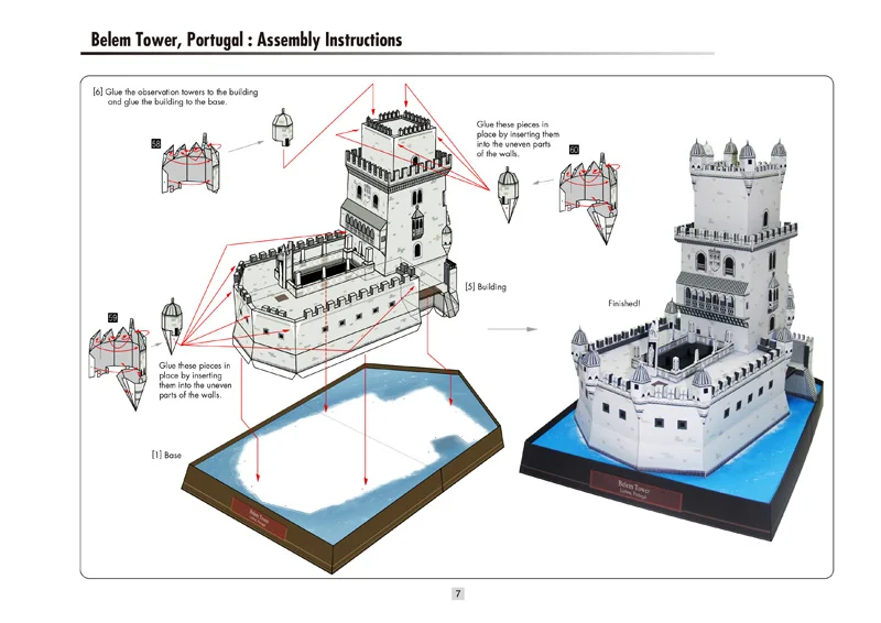 Башня Belem Ремесленная Бумажная модель 3D Обучающие игрушки ручной работы игра