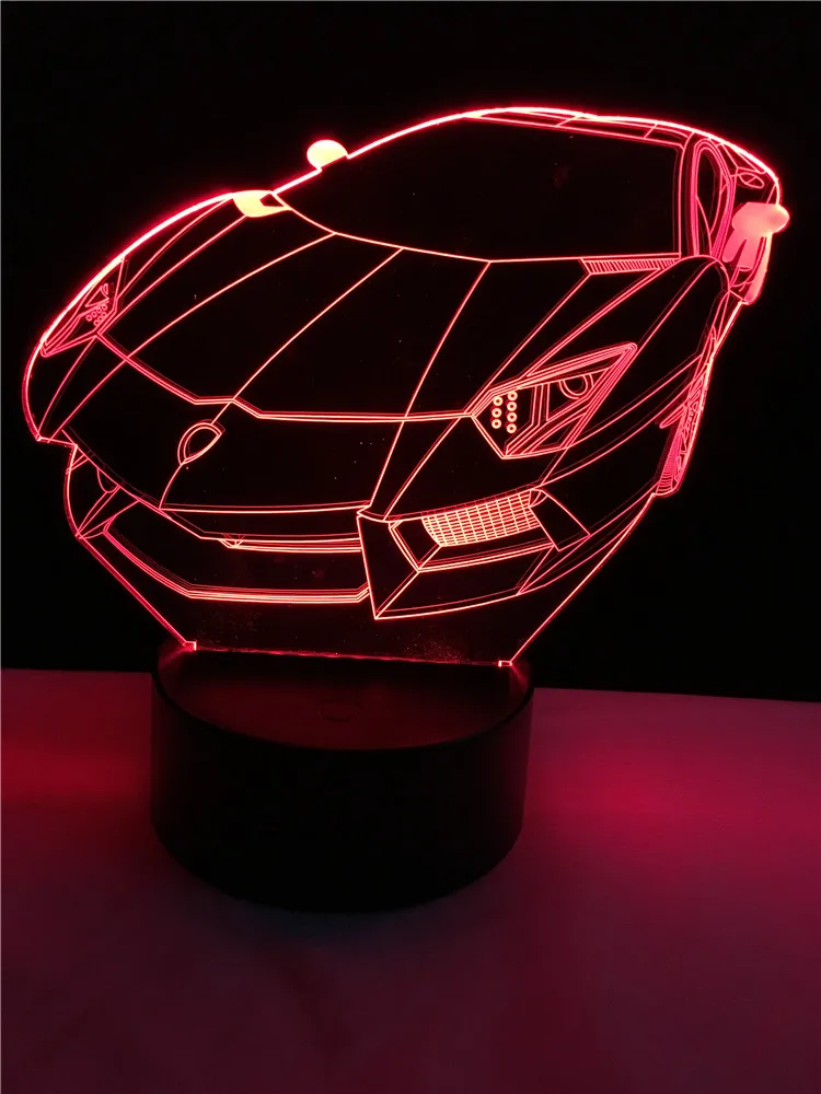 Модный гоночный автомобиль 3D светильник светодиодный USB Настроение Ночной