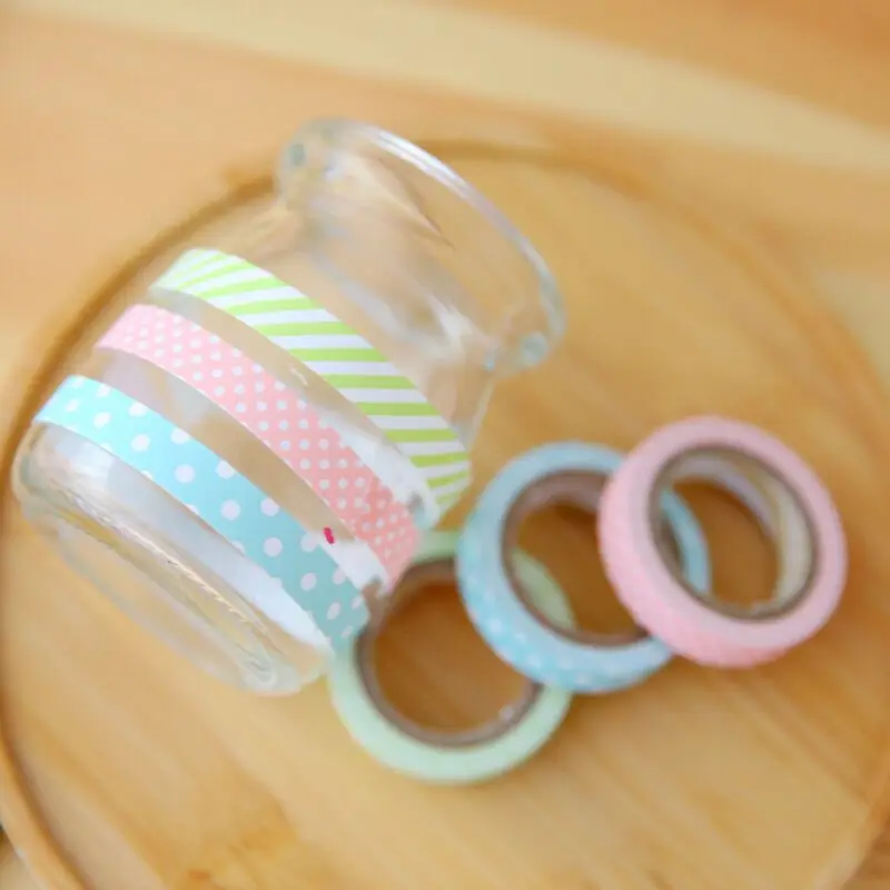5 шт./компл. DIY милый кавайный конфетный цвет лента Washi милая куртка в горошек