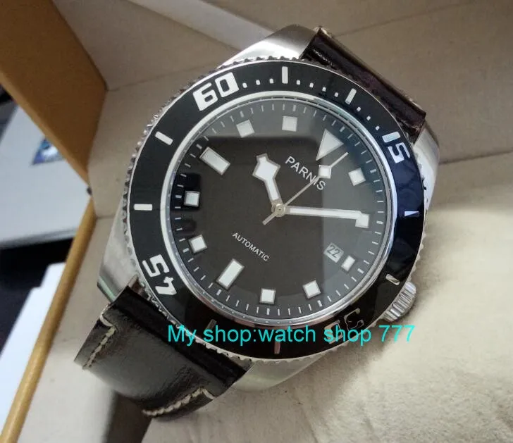 43mm Parnis Sapphire Crystal 21 jewels Automatic Self-Wind Movement Mechanical watches 5Bar Luminous Men's 415o | Наручные часы