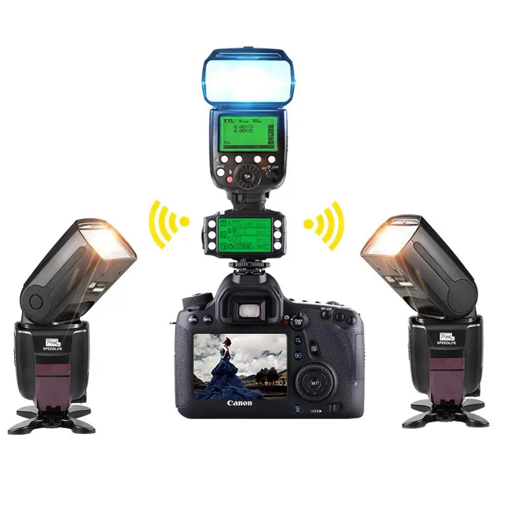INSEESI Pixel King Pro 2.4GHz Wireless E-TTL Flash Trigger Kit LCD display For Canon 5D 6D 7D 100D 550D 400D 450D 1100D Cameras |