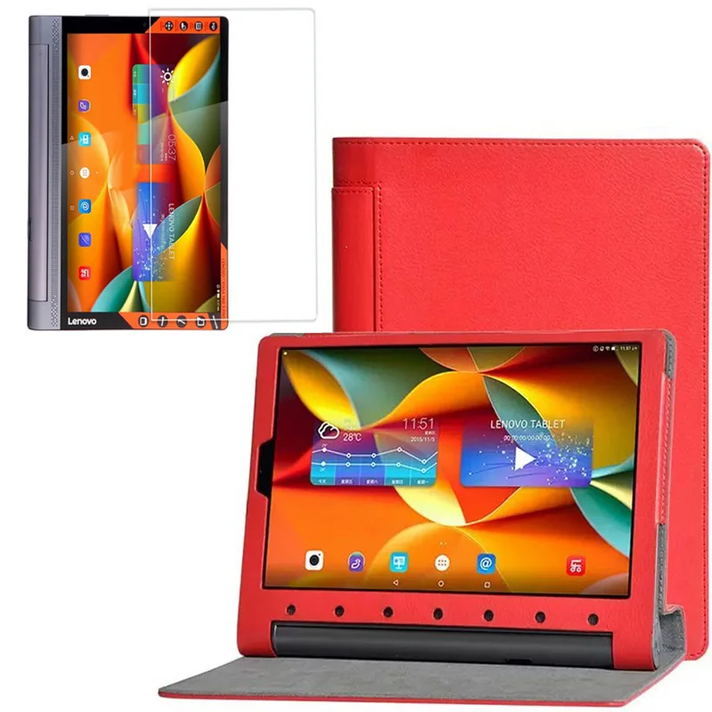 1x Защита экрана Folio Stand Роскошный кожаный чехол полный защитный для Lenovo Yoga Tablet 3 Pro