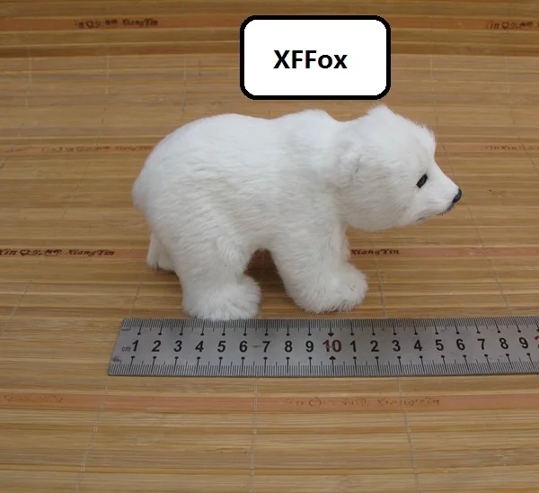 

small cute simulation polar bear model polyethylene&furs white bear doll gift about 15x6x9cm xf1932