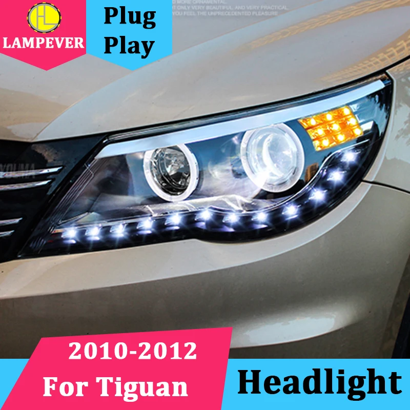 2 предмета автомобилей головной светильник s для vw Tiguan 2010 2012 светодиодный
