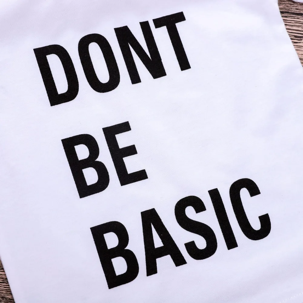 2018 Модная белая футболка модные украшения &quotDont Be&quot базовый спортивный костюм с