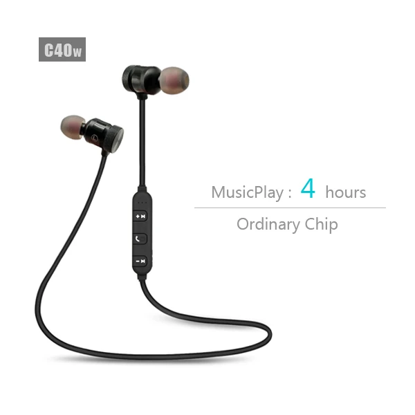 CBAOOO C40 Bluetooth наушники, беспроводная bluetooth гарнитура, спортивная водонепроницаемая Магнитная стерео гарнитура с микрофоном для xiaomi iphone Android - Цвет: C40W-4
