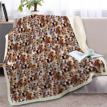 BlessLiving Boxer Dog Collection Throw Blanket 3D Animal Sherpa Fleece Blanket Cute Bedspreads Brown Thin Quilt 150x200cm mantas 2