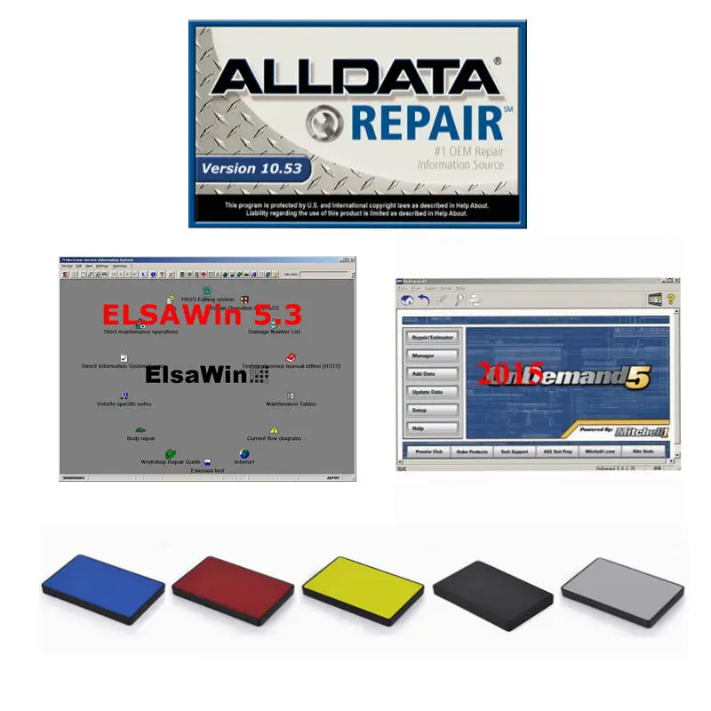 Ремонт автомобилей Alldata V10.53 mit // chell программное обеспечение 23 в 1 ТБ hdd usb3.0 od5 2015