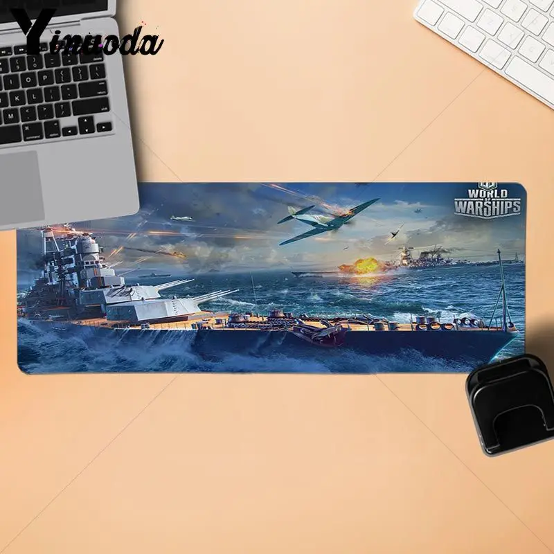 Резиновый Большой игровой коврик для мыши Yinuoda с новым принтом World of warship размер