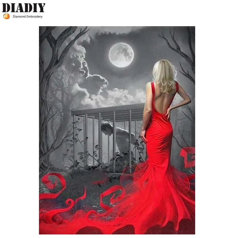 DIADIY DIY Алмазная Картина Вышивка крестом для мужчин и женщин под луной домашний