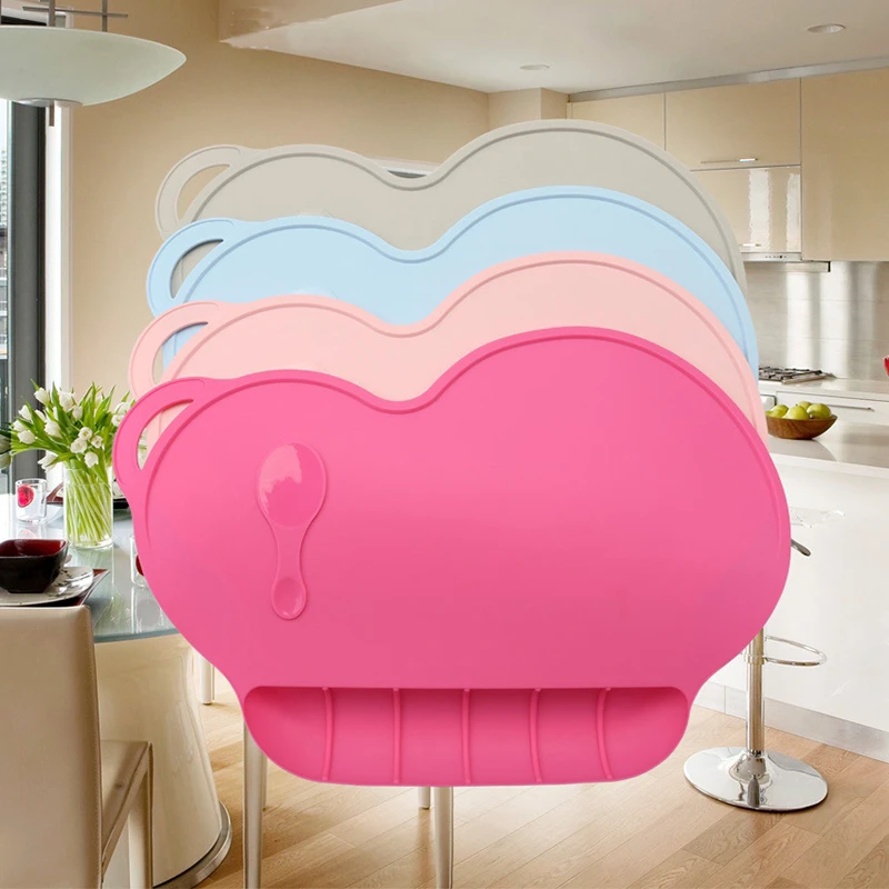 Детская силиконовая тарелка 4 цвета нескользящая цельная детская