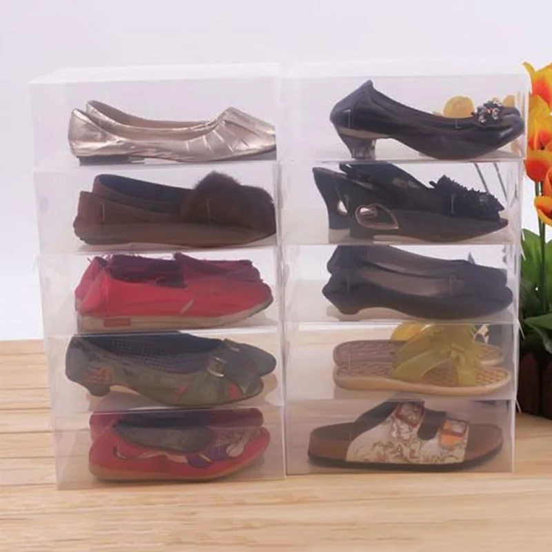 

20pcs children/women/men Clear Plastic Storage Case Household Shoe Organizer Boxes Stackable Tidy box