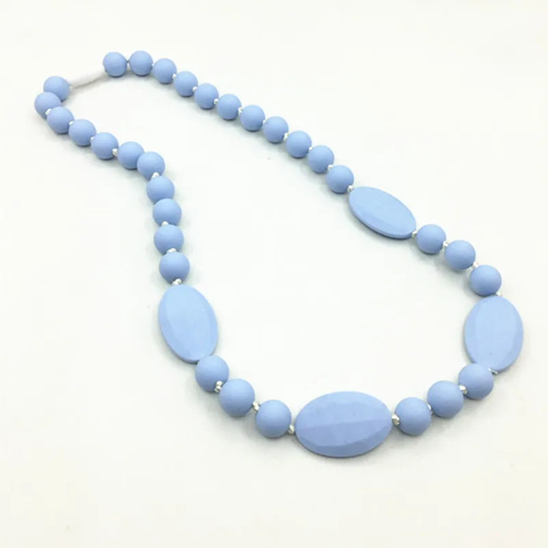 Силиконовая подвеска-прорезыватель с плоскими овальными бусинами | Мать и