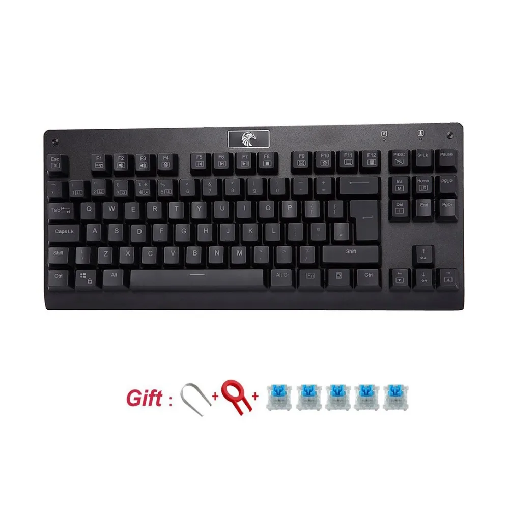 

Z77 TKL Mechanical Gaming Keyboard ,UK Layout 88 Keys Metal Pannel RGB Backlit Blue Switches Anti-Ghosting Wired Gamer Keyboard