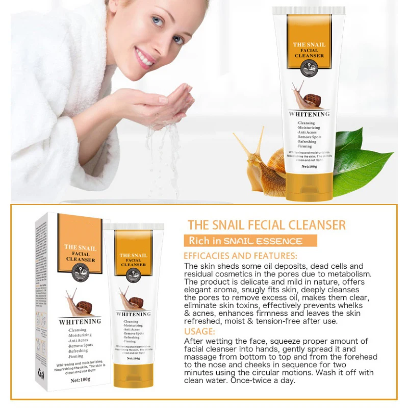 100 г Snail Essence очищающий гель глубоко очищает сужающиеся поры увлажняющий