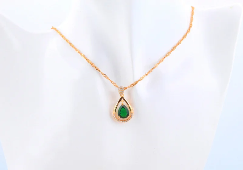 Rolilason Удивительные Зеленый Золотой Тон Высокое качество Модные украшения кулон