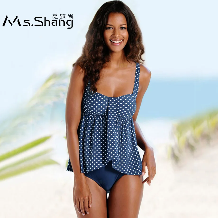 Новинка 2019 набор танкини в горошек женская одежда для плавания женский купальный
