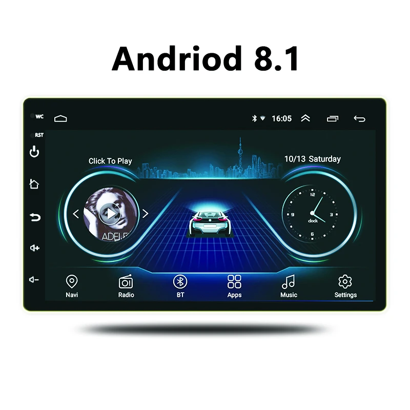 Универсальный 7 дюймовый автомобильный Android 8 1 Wi Fi Bluthtooth Радио сенсорный Экран в