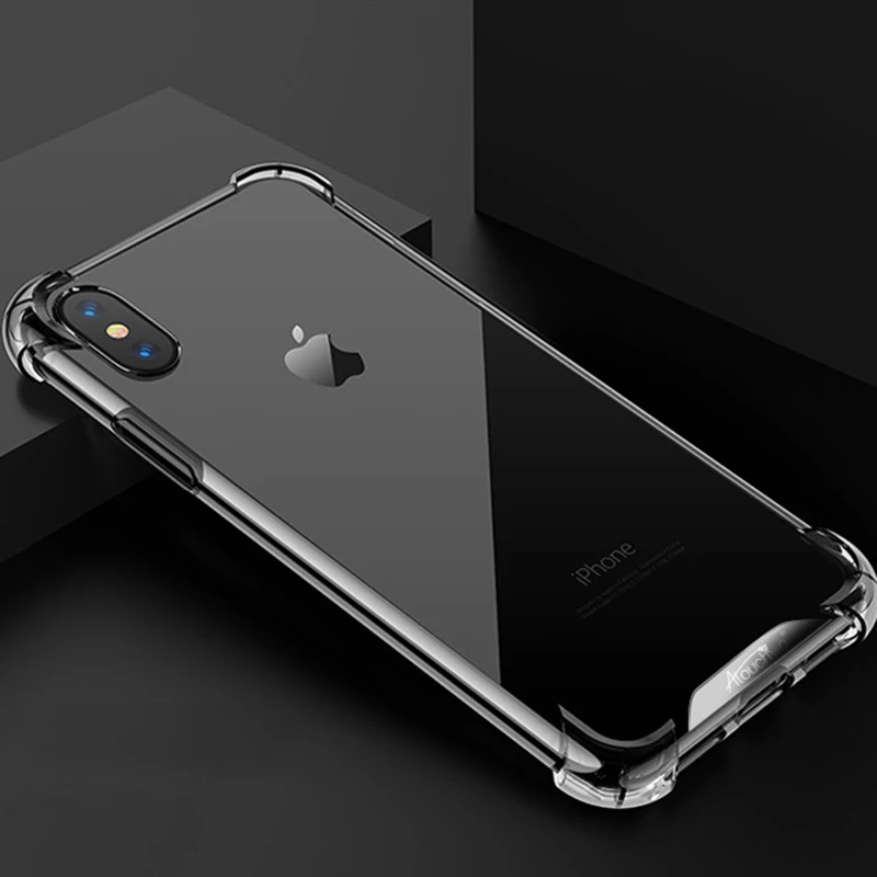 Подходит для iphone 6S 7plus 8 XS XR четыре угла анти-падение XSMAX Прозрачный чехол телефона