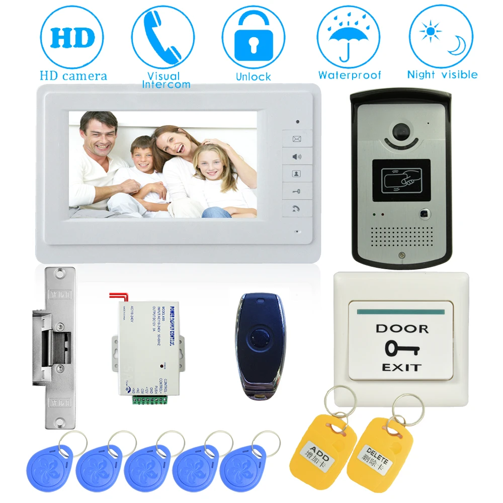 Wireless Remote Rfid Card Unlock Door Open Home Security Talk-back Intercom System For Vistor