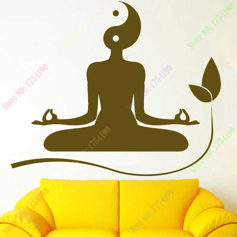 Наклейка на стену для йоги медитации дзен буддизма Инь Янь Виниловая наклейка