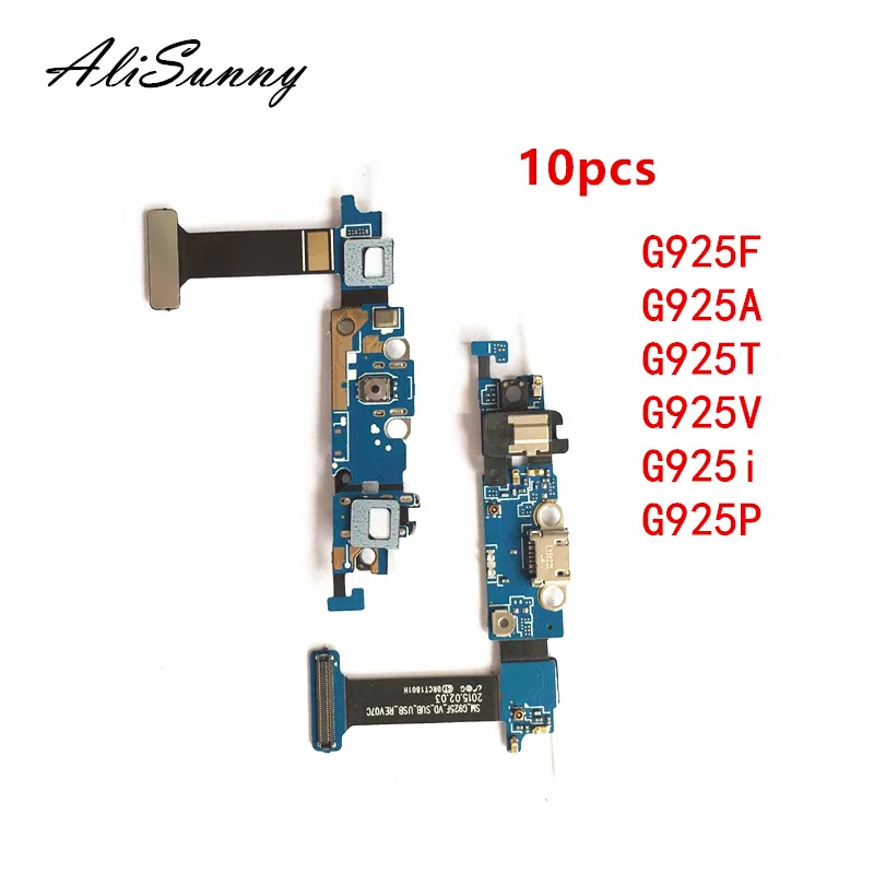 10 шт. гибкий кабель зарядного порта AliSunny для SamSung Galaxy S6 Edge G925F G925A G925T G925V G925i детали