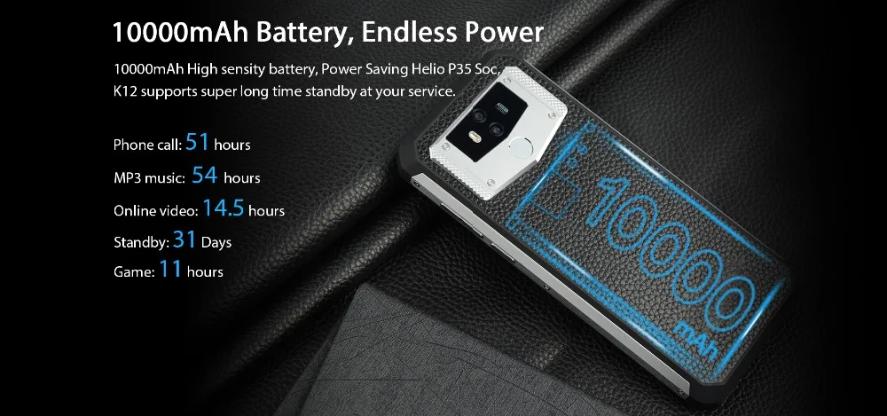 OUKITEL K12, 6 ГБ, 64 ГБ, Android 9,0, капля воды, 6,3 дюймов, FHD+ 10000 мАч, 5 В/6A, 1080*2340, 16 МП, смартфон, распознавание лица, OTG, NFC, мобильный телефон