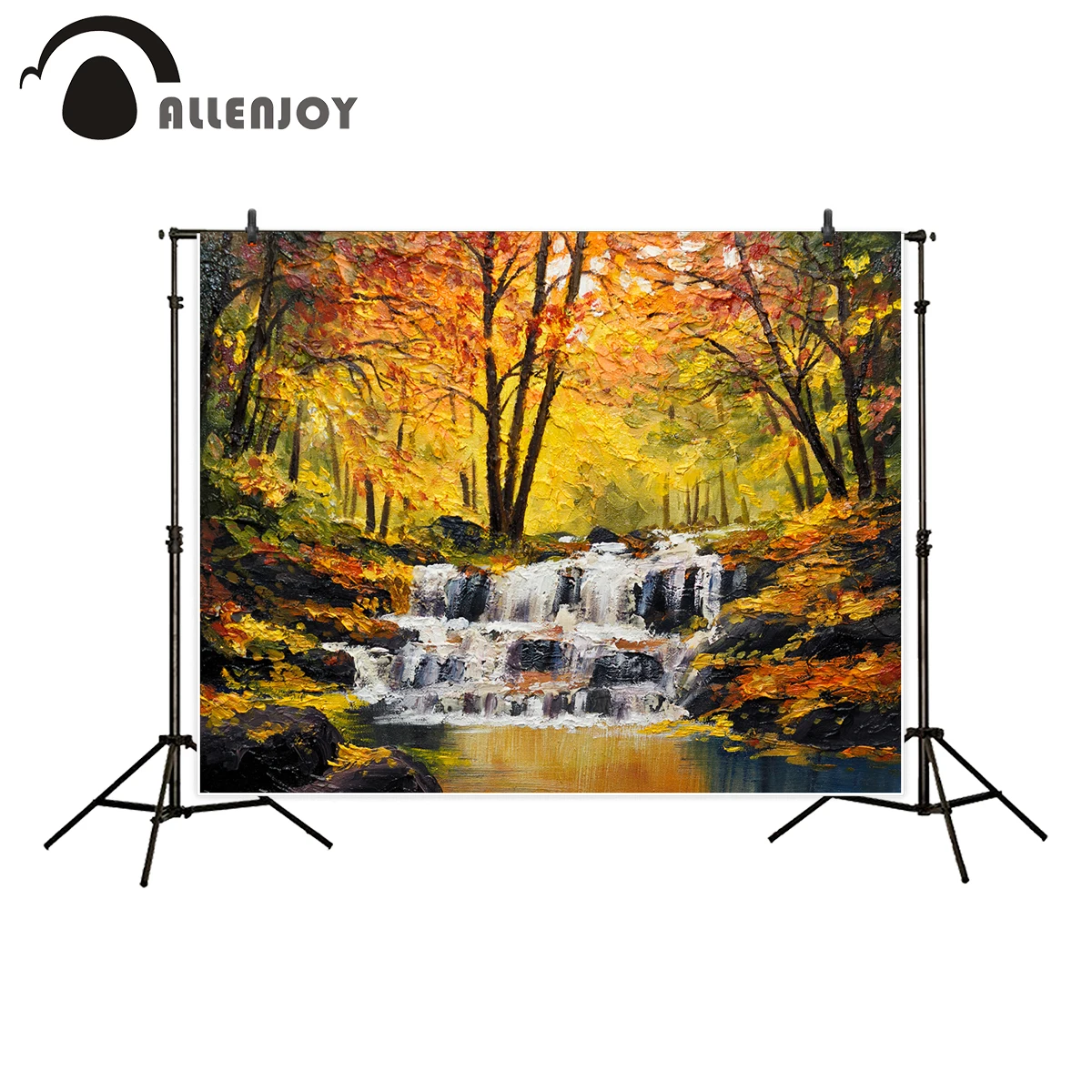 Allenjoy photography backdrop Oil painting style autumn leaves stream background photo studio new design camera fotografica | Электроника