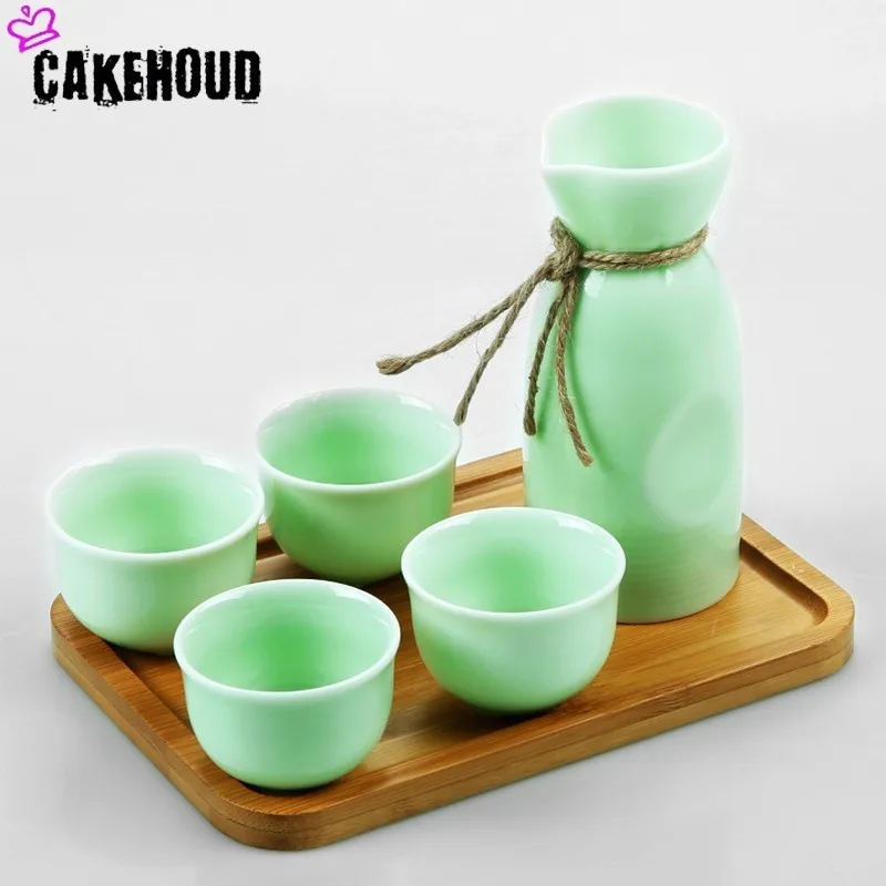 CAKEHOUD японский Саке набор креативный керамический винный домашний изоляционный винный стеклянный керамический один горшок четыре чашки Саке белый винный горшок, бутыль