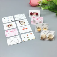various 100pcs 3 5x2 5cm exquisite simple style stud earring packing hang tag flamingolineflower pattern jewelry packing card