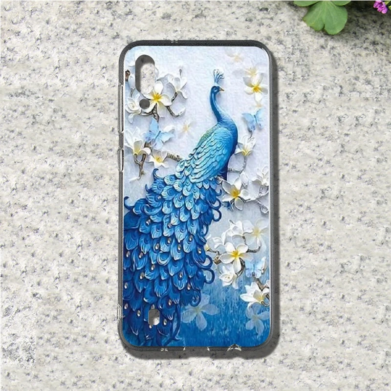 Павлин Мягкие TPU мобильного чехол для телефона samsung Galaxy S3 S4 S5 S6 S7 S8 S9 S10 мини edge Plus