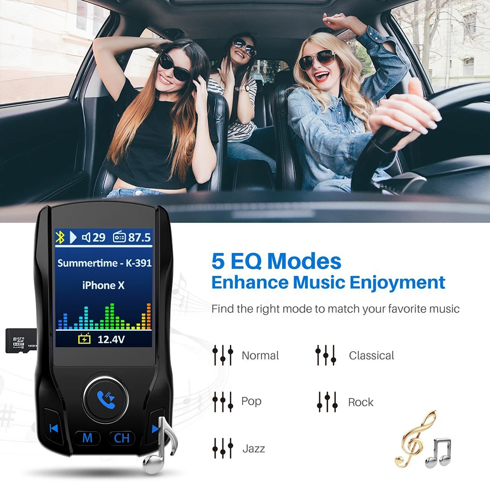 Nulaxy Fm передатчик Bluetooth Hands free Автомобильный MP3 плеер fm модулятор Поддержка USB Flash