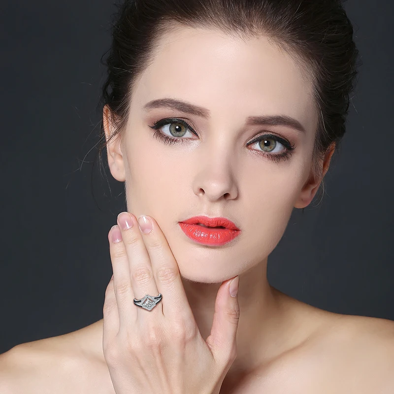 Женское кольцо из серебра 100% пробы с черно белым камнем|ring for|rings for womenring ring |