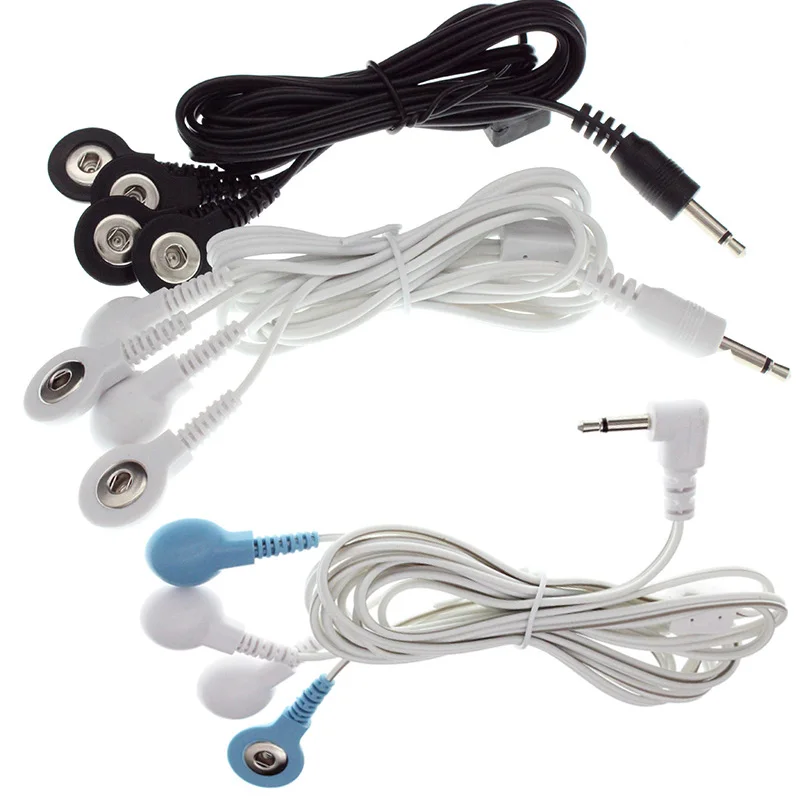 

50pcs DC 3.5mm plug Low-frequency Physiotherapy cable 4 Buttons 3.5mm Electrode Wires electrotherapy Machine Replacement cable
