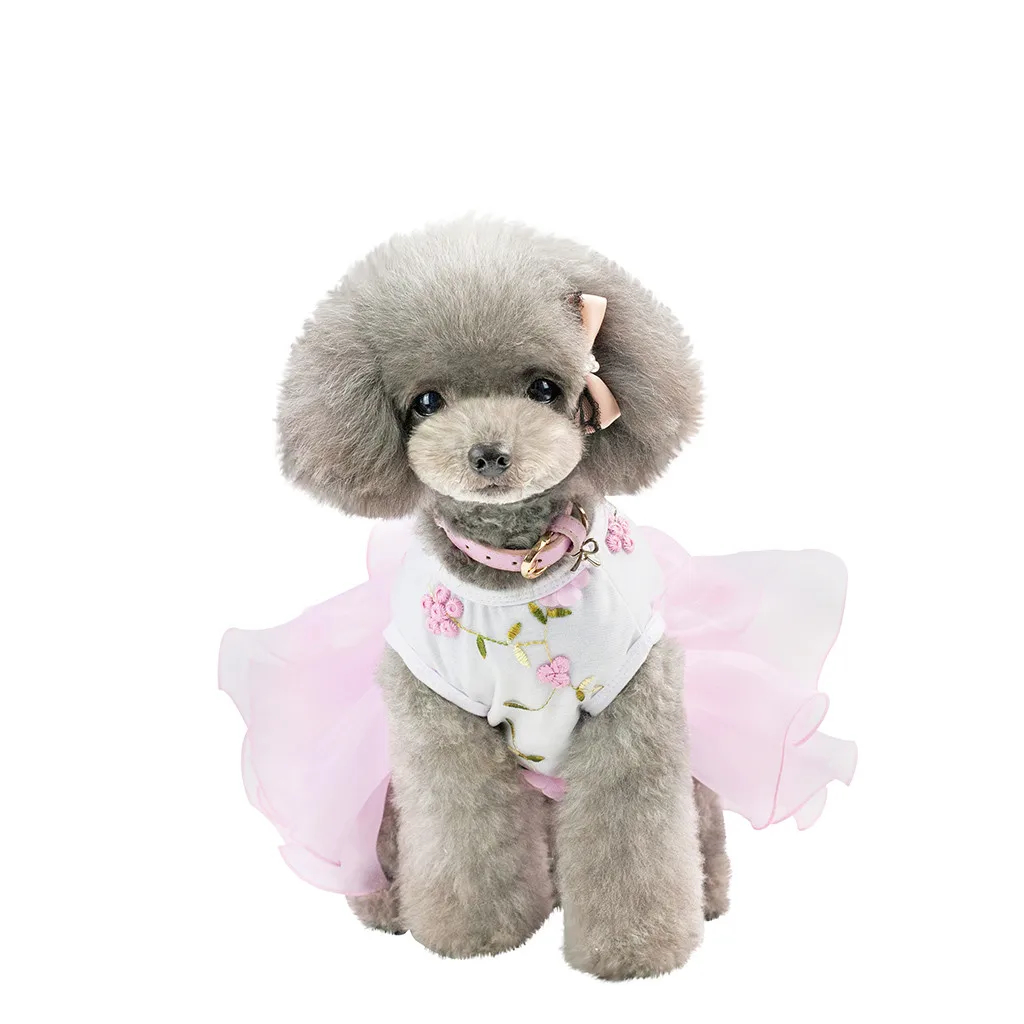 Новинка 2019 года Лидер продаж Одежда для собак с оборками и цветочным принтом