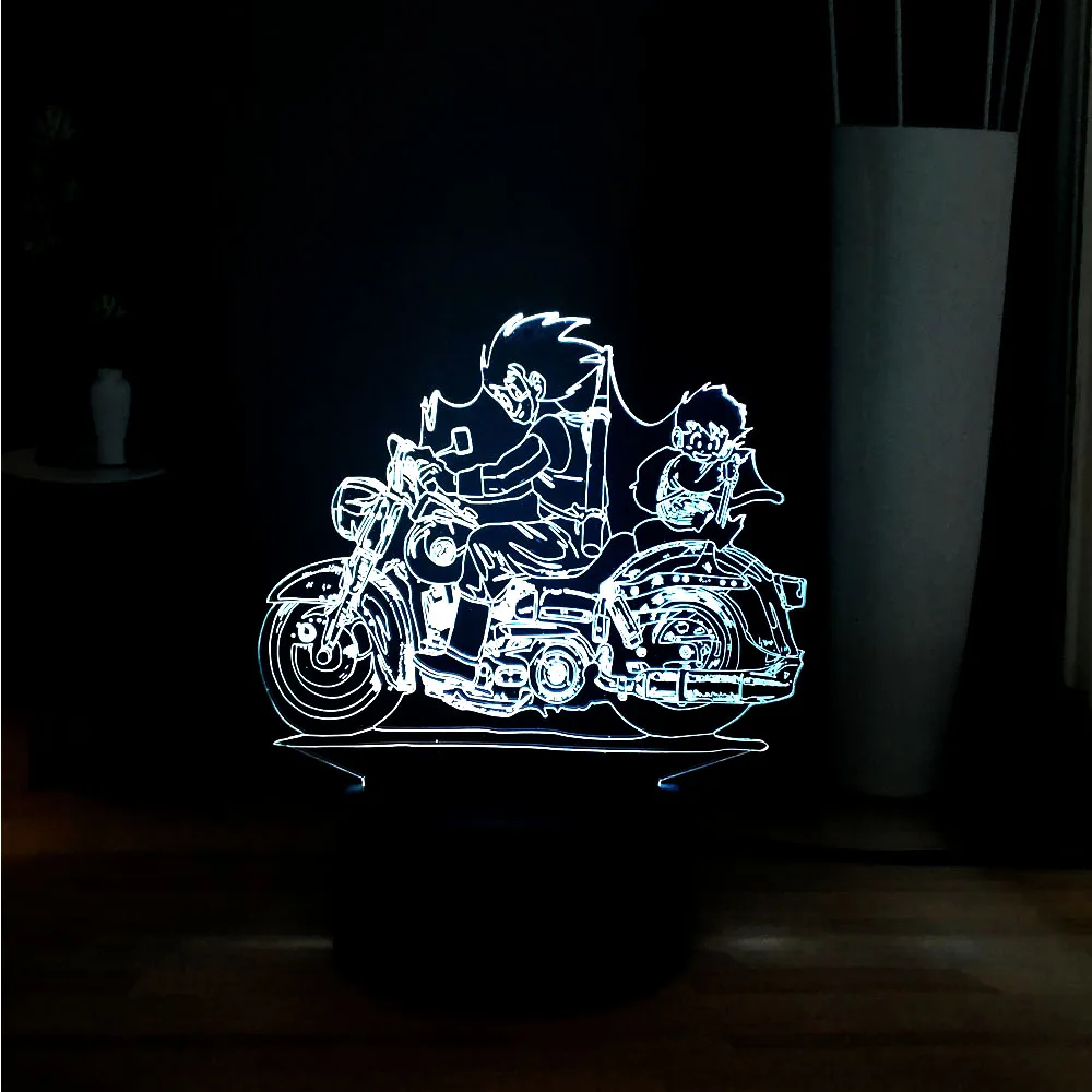 3D лампа иллюзия для мотоцикла Wukong Brother RGB 7 цветов акриловый светодиодный Ночной