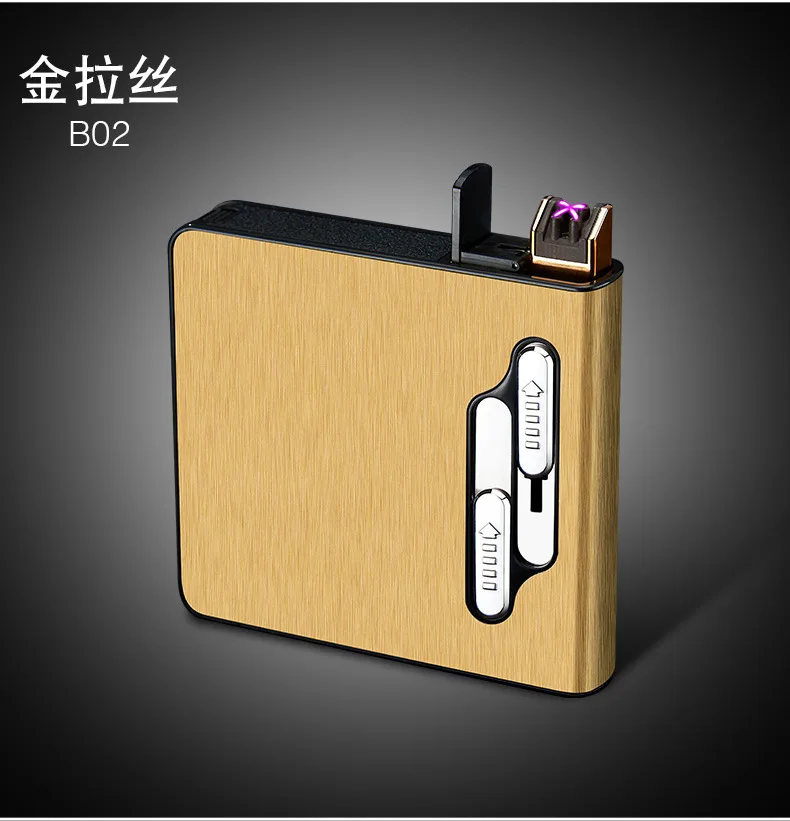 Портативный USB чехол для электронной сигареты с двойной дугой Зажигалка 20 шт. держатель для сигарет usb зарядка Зажигалка гаджеты для мужчин
