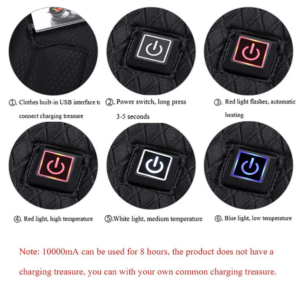 Мужские и женские теплые походные жилеты с USB подогревом Охотничий Тактический