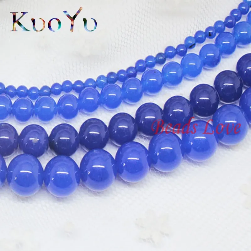 AAA+ Natural Dark Blue Jades Round Loose Stone Beads For Jewelry Making 15.5&quot 4/6/8/10/12mm DIY Bracelet Pendant Necklace | Украшения и