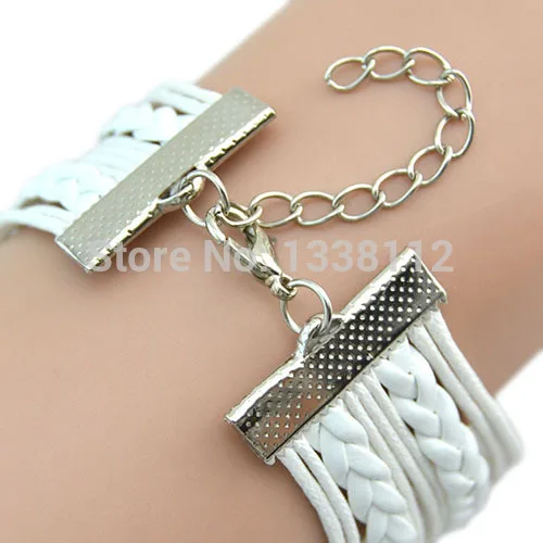 Hot Charm Bangle Vintage Multilayer Eiffel Tower Leather Beaded Cuff Bracelet women Bracelets &amp bangles 1IMV 7ENF BEC1 | Украшения и