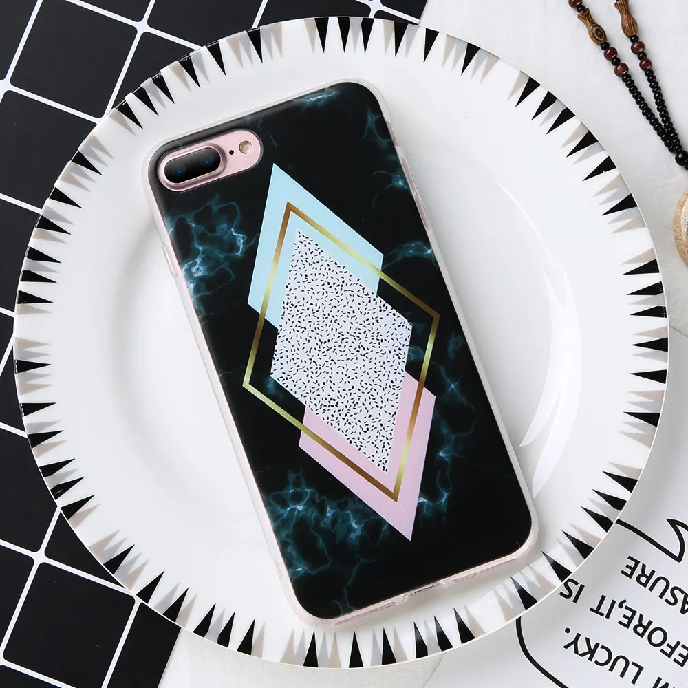 KISSCASE Marble Phone Case For Huawei P8 P9 P10 P20 Lite plus Geometric Triangle Patterned Cases Honor 6X 7 8 9 |