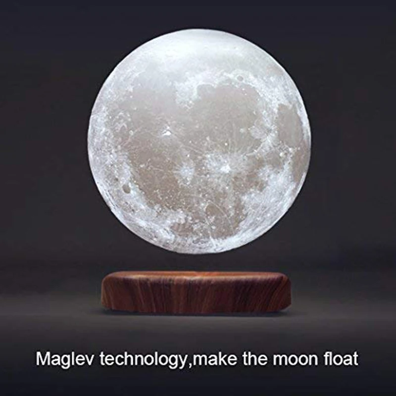 18 см/15 см 3D печать Maglev Магнитный Levituna Moon светодиодный ночник Проводная мощность 360