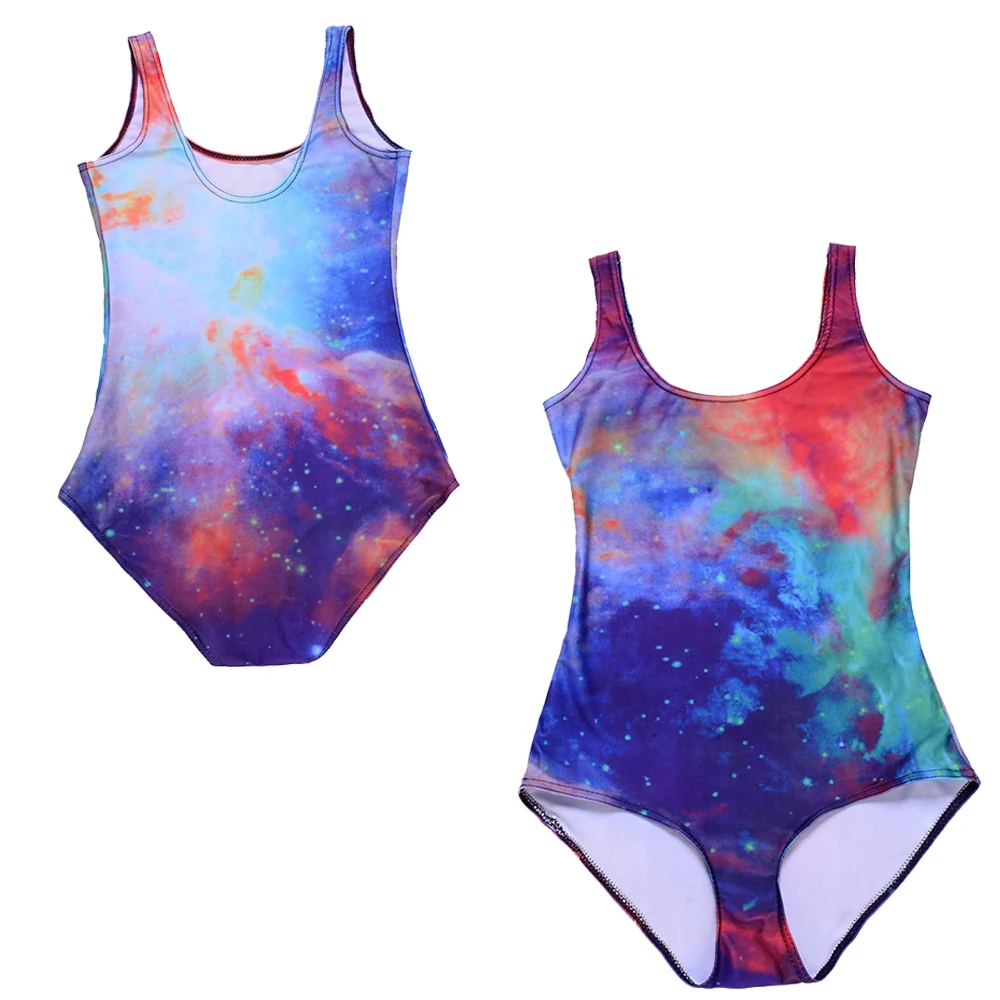 Galaxy пространство 3D принт Одна деталь Купальники для малышек Для женщин